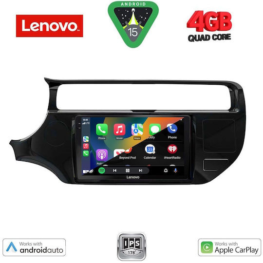 Lenovo Car Audio System for Kia Rio 2015-2018 (Bluetooth/USB/AUX/WiFi/GPS/Apple-Carplay/Android-Auto) with Touch Screen 9"