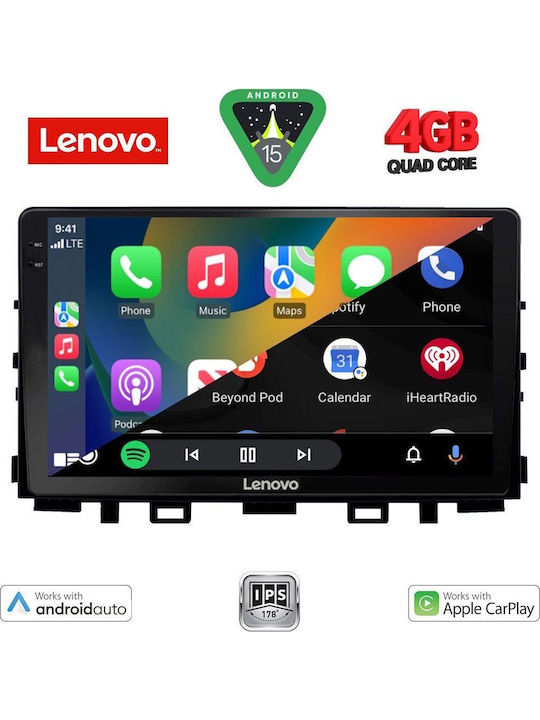 Lenovo Car Audio System for Kia Rio / Stonic 2018 (Bluetooth/USB/AUX/WiFi/GPS/Apple-Carplay/Android-Auto) with Touch Screen 9"