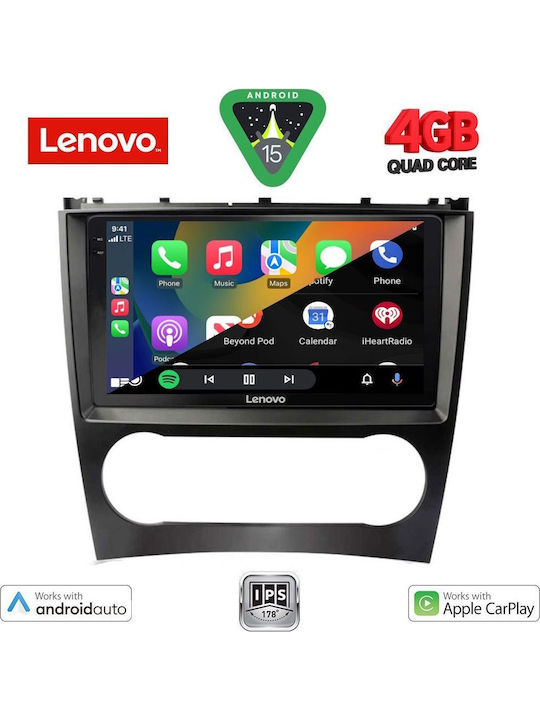 Lenovo Car Audio System for Mercedes-Benz CLK Class 2004-2008 (Bluetooth/USB/AUX/WiFi/GPS/Apple-Carplay/Android-Auto) with Touch Screen 9"