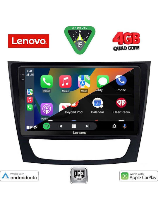 Lenovo Auto-Audiosystem für Mercedes-Benz E Klasse / CLS Klasse 2003-2009 (Bluetooth/USB/AUX/WiFi/GPS/Apple-Carplay/Android-Auto) mit Touchscreen 9"