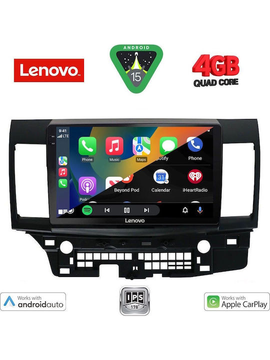 Lenovo Car Audio System for Mitsubishi Lancer 2008 (Bluetooth/USB/AUX/WiFi/GPS/Apple-Carplay/Android-Auto) with Touch Screen 10"