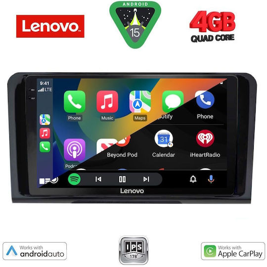 Lenovo Car Audio System for Mercedes-Benz ML / GL Class 2005-2011 (Bluetooth/USB/AUX/WiFi/GPS/Apple-Carplay/Android-Auto) with Touch Screen 9"