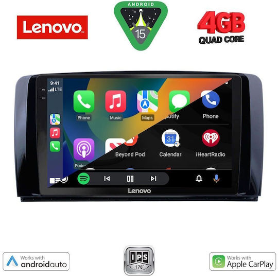 Lenovo Car Audio System for Mercedes-Benz R-Class 2006-2015 (Bluetooth/USB/AUX/WiFi/GPS/Apple-Carplay/Android-Auto) with Touch Screen 9"