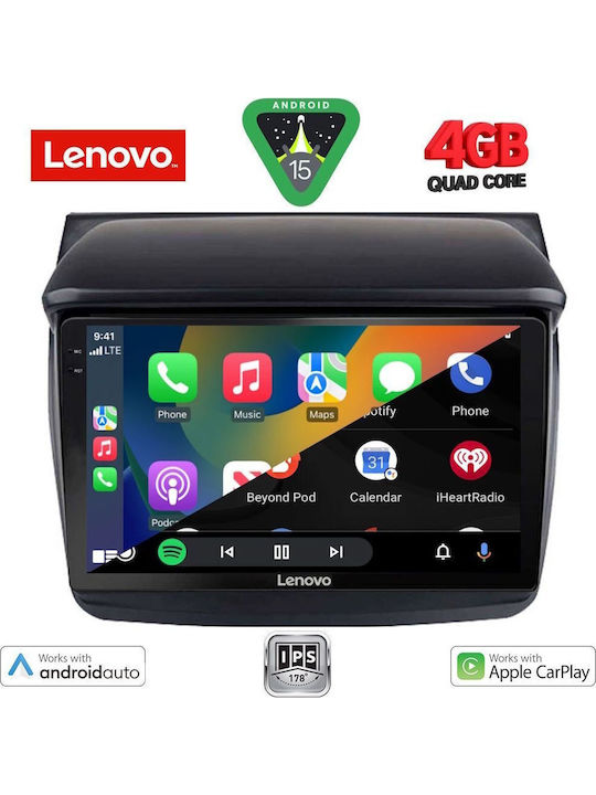 Lenovo Auto-Audiosystem für Mitsubishi L200 2006-2015 (Bluetooth/USB/AUX/WiFi/GPS/Apple-Carplay/Android-Auto) mit Touchscreen 9"