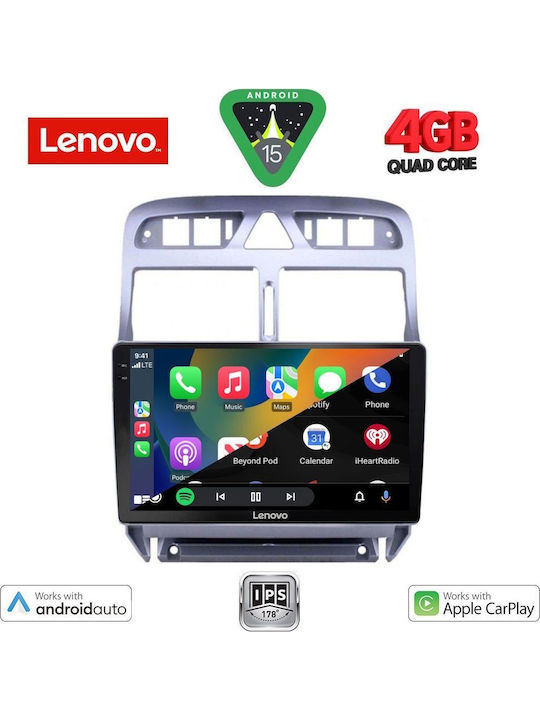 Lenovo Car Audio System for Peugeot 307 2001-2008 (Bluetooth/USB/AUX/WiFi/GPS/Apple-Carplay/Android-Auto) with Touch Screen 9"