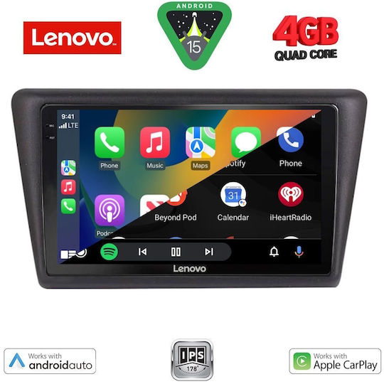 Lenovo Ηχοσύστημα Αυτοκινήτου για Skoda Rapid 2014 (Bluetooth/USB/AUX/WiFi/GPS/Apple-Carplay/Android-Auto) με Οθόνη Αφής 9"