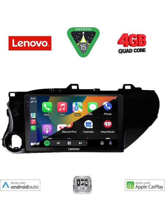 Lenovo Car Audio System for Toyota Hilux 2017 (Bluetooth/USB/AUX/WiFi/GPS/Apple-Carplay/Android-Auto) with Touch Screen 10"