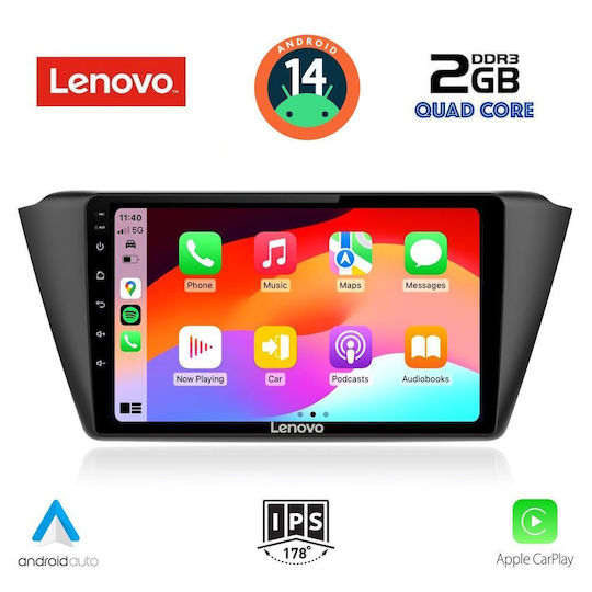 Lenovo Car Audio System for Skoda Fabia 2015 (Bluetooth/USB/AUX/WiFi/GPS/Apple-Carplay/Android-Auto) with Touch Screen 9"