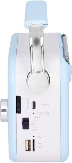 Trevi RDA 70 BR Tragbares Radio mit Bluetooth und USB Light Blue