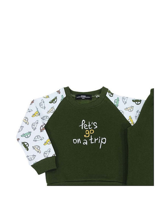 Kids Sweatpants Set Green 2pcs