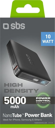 SBS High Density Power Bank 5000mAh 10W cu Port USB-C Negru