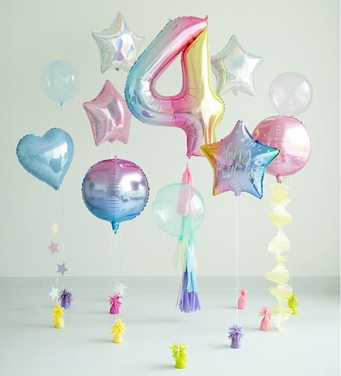 Balloon Jumbo Number 4 Pastel 86cm