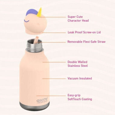 Asobu Kinderflasche Thermos Dinosaurier Rostfreier Stahl Dinosaur 460ml