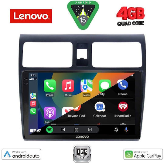 Lenovo Автомобилна Аудио Система (Блутут/USB/AUX/WiFi/GPS/Apple-Carplay/Android-Auto) с Тъчскрийн 10"