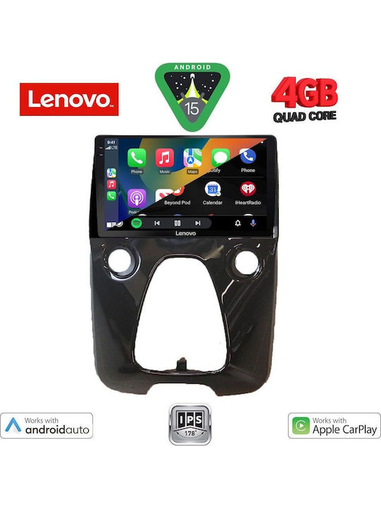 Lenovo Auto-Audiosystem für Toyota Aygo 2014 mit A/C (Bluetooth/USB/AUX/WiFi/GPS/Apple-Carplay/Android-Auto) mit Touchscreen 10"