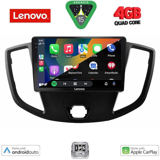 Lenovo Car Audio System for Ford Transit 2014-2020 (Bluetooth/USB/AUX/WiFi/GPS/Apple-Carplay/Android-Auto) with Touch Screen 9"