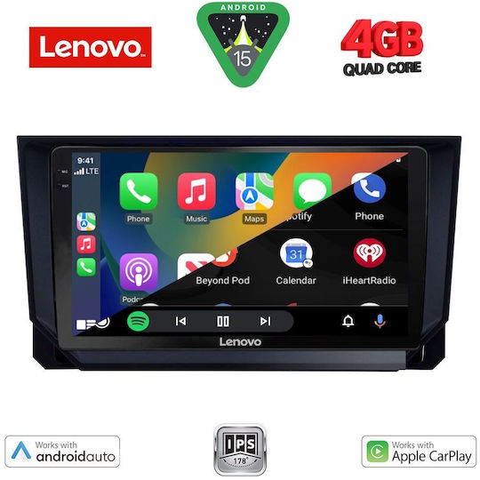 Lenovo Car Audio System for Seat Arona / Ibiza 2018 (Bluetooth/USB/AUX/WiFi/GPS/Apple-Carplay/Android-Auto) with Touch Screen 9"