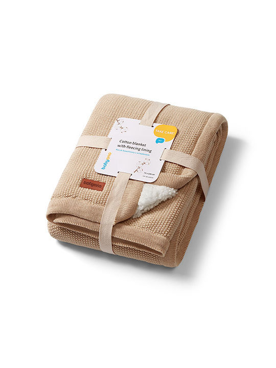 Babyono Decke Wickeltücher für Kinderzimmer Baumwolle Beige 75x100cm