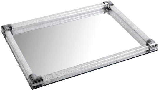 Wedding Tray made of Glass with Mirror Silver 1pcs