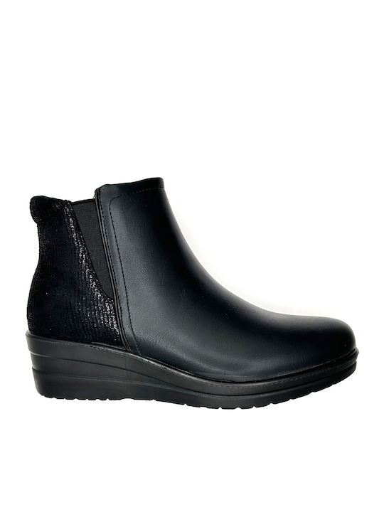Wildleder Stiefeletten Damen Schwarz