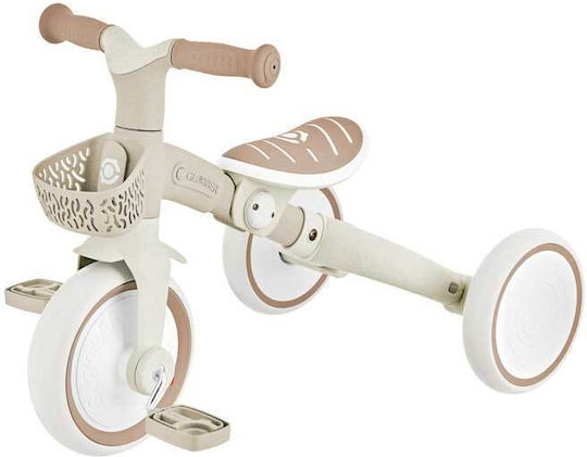 Globber Learning Trike Plus Convertible with Parental Handle 3 in 1 for 1-3 Years Beige