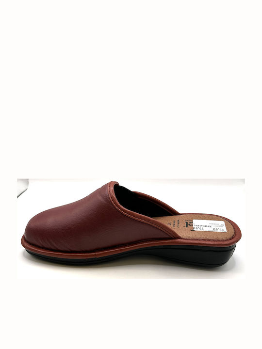 Anatomical Leather Women's Slippers Burgundy