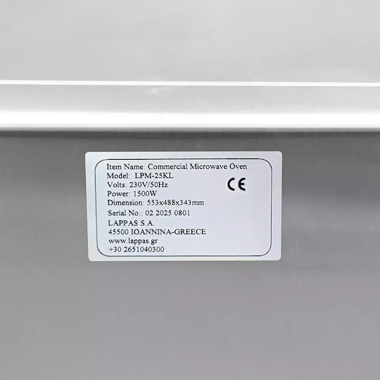 Lappas Commercial Microwave Oven 34lt