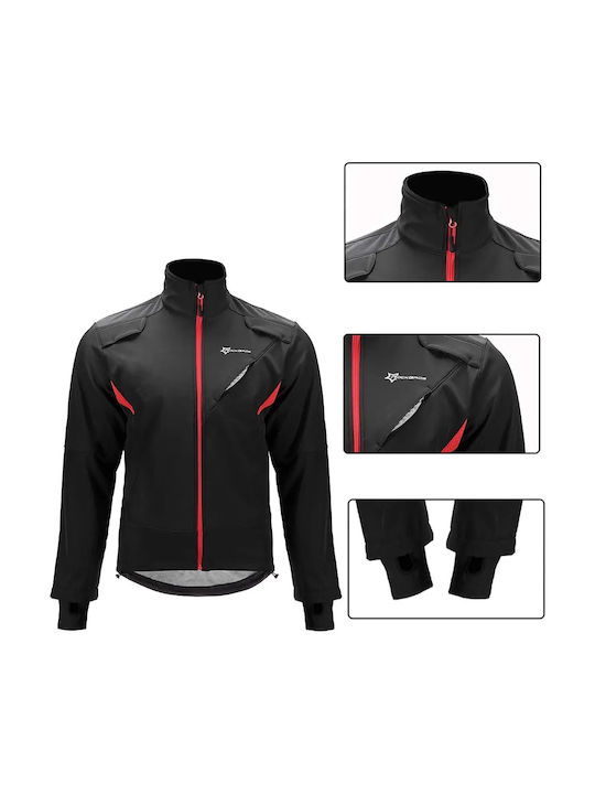 Rockbros Waterproof Cycling Windbreaker Jacket Long sleeve Black
