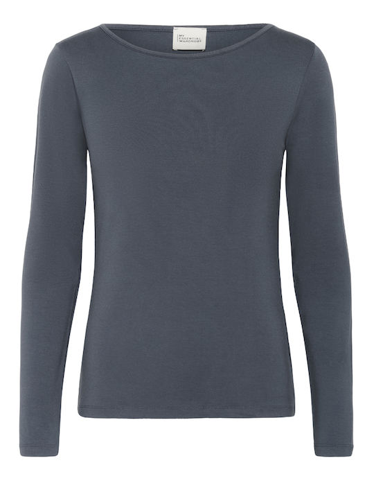 Summer Women's Blouse Long Sleeve Dark Gray