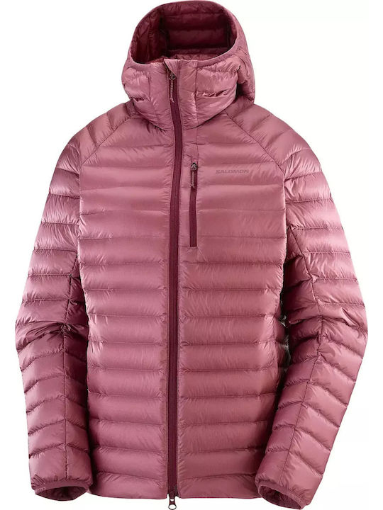 Women's for Hiking Puffer Jacket for Winter with Hood Pink