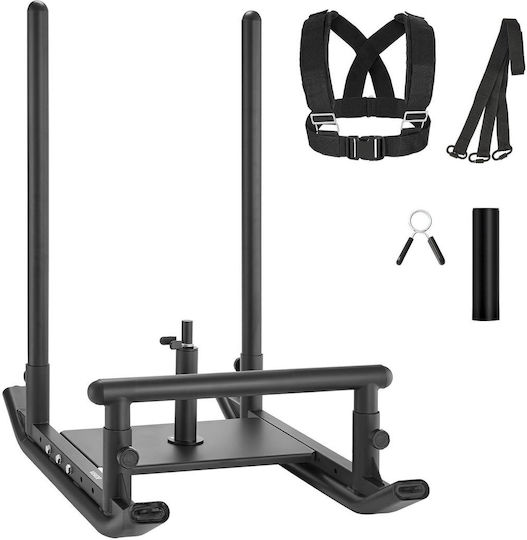 Vevor Steel Weight Sled Power Sled Strength Training Sleds Speed Improvement Athletic Exercise Crossfit Equipment Gym Equipment Handle Compatible with Weight Plates 25/51 mm Black