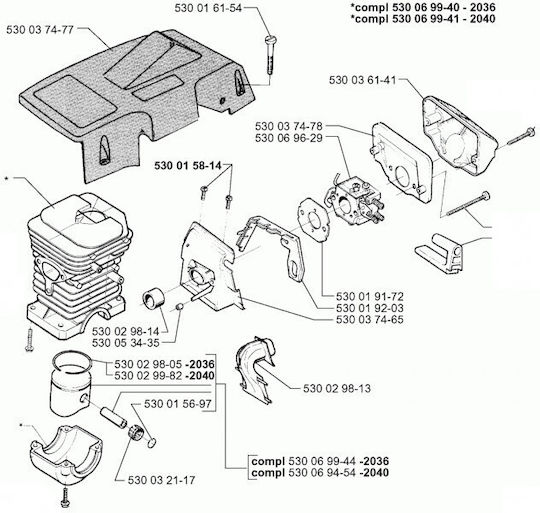 Kit Cilindru Motofieră Husqvarna 136 137 Cal 2