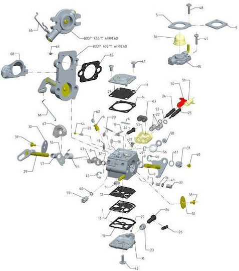 Kit Reparare Carburator pentru Motocoase Husqvarna 550xp 570 575xp Rb-130 Zama