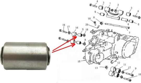 Right Engine Bushing Linhai 260-300cc Oem 24206