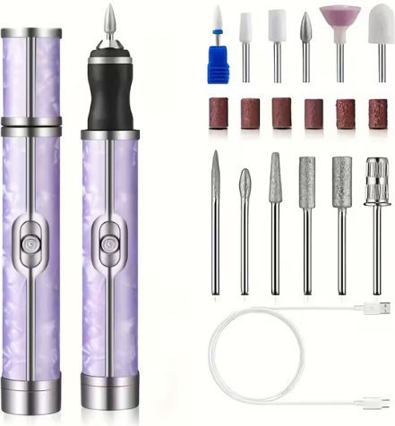 SALON PERFECT Nagelfräser Batterie Lila mit 20000 Umdrehungen pro Minute