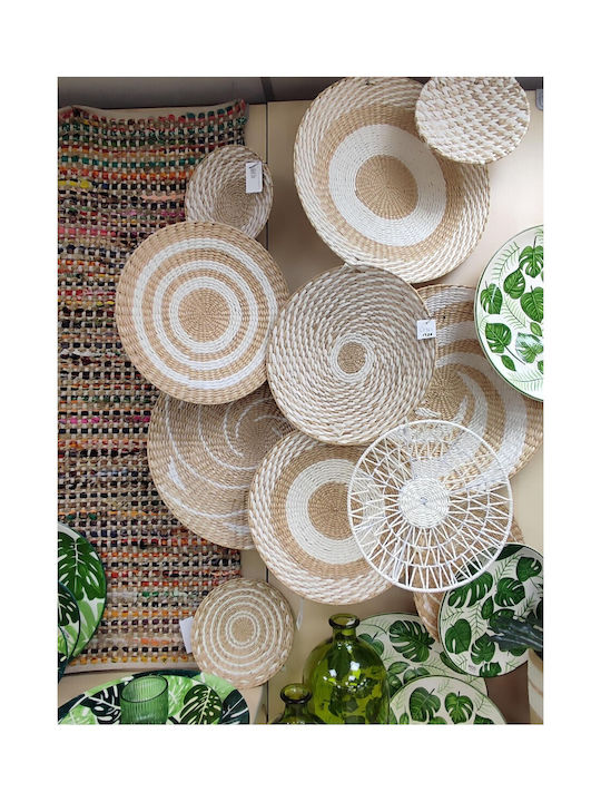 Atmosphera Decorative Plate White Made of Wicker Material 25x25cm