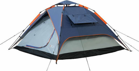 Inca Harmonia Automatic Camping Igloo Tent Blue with Double Cloth 3 Seasons for 4 People 220x220x150cm