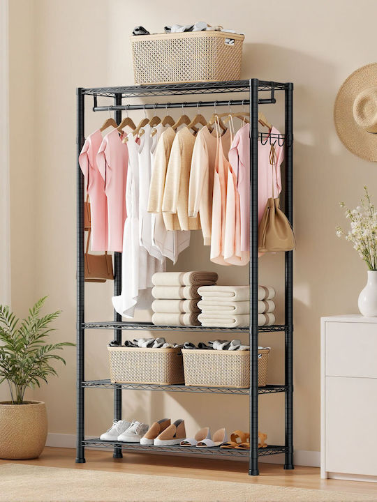 Vevor Floor Garment Rack made of Metal Gray 76.2x35.6x194cm