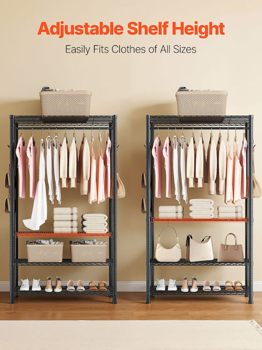 Vevor Floor Garment Rack made of Metal Gray 76.2x35.6x194cm