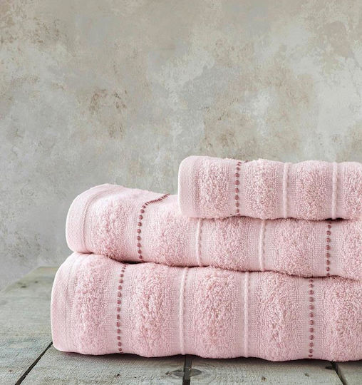 Nima Bath Towel Set 3pcs Aura Pink Weight 450gr/m²