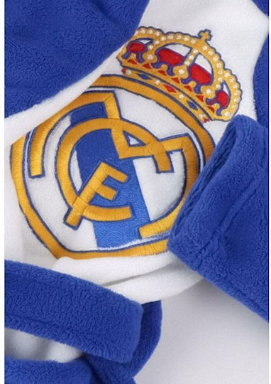Real Madrid Kids Hooded Bathrobe Blue