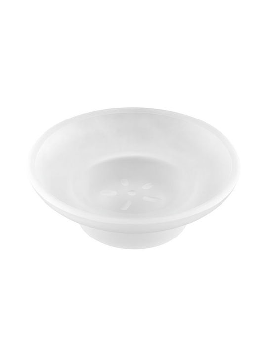 Viospiral Glass Soap Dish Wall Mounted White