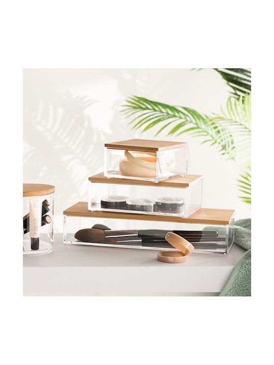 5Five Tabletop Cotton Holder Bamboo Transparent