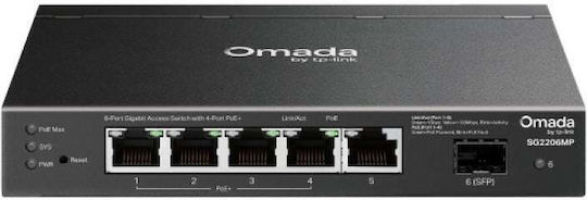TP-LINK SG2206MP Managed L2 PoE+ Switch with 6 Gigabit (1Gbps) Ethernet Ports and 6 SFP Ports