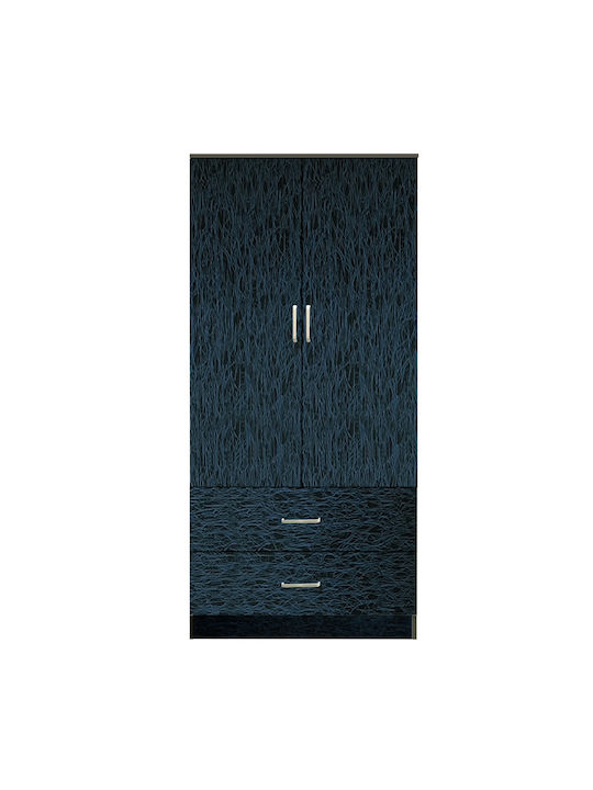 Ușă dublă Dulap de Haine Swallowtail Negru 80x50x180cm