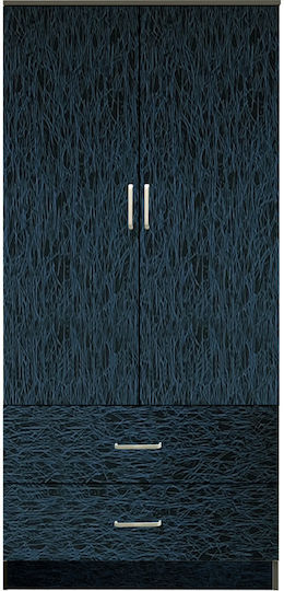 Ușă dublă Dulap de Haine Swallowtail Negru 80x50x180cm