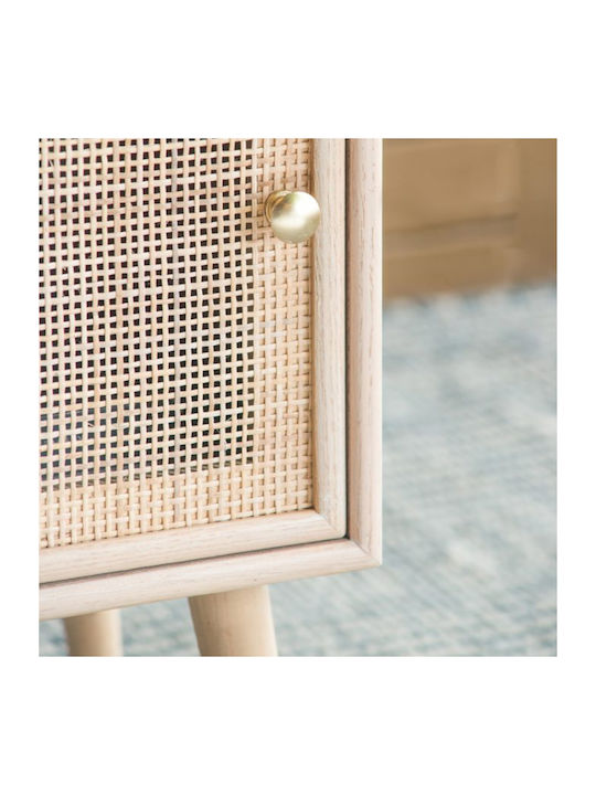 Wooden Bedside Table Beige 42x34.5x71cm