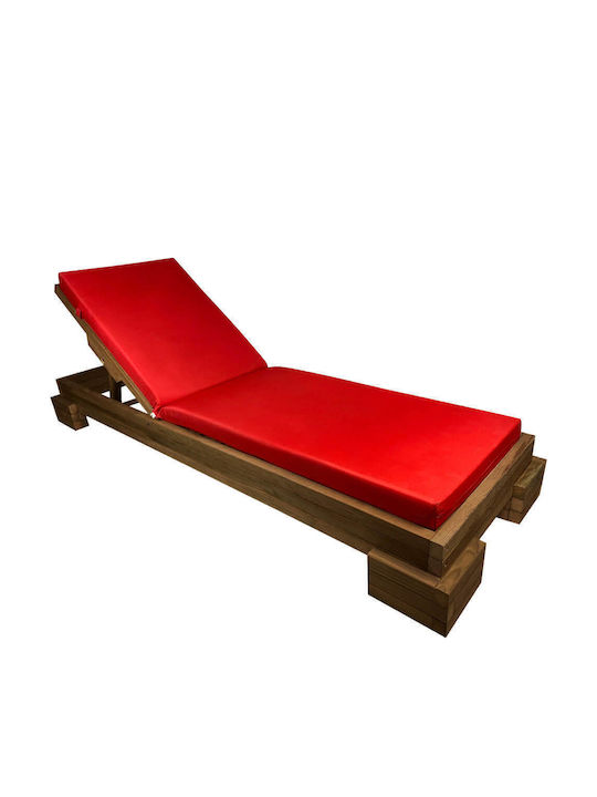 Ξαπλώστρα Ξύλινη Μπεζ 200x68x14εκ.