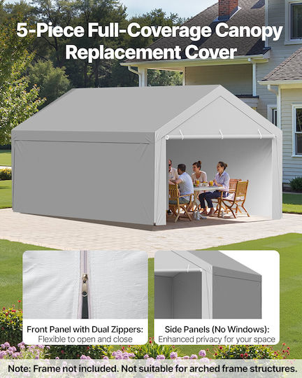 Vevor Portable Gray Awning Fabric with PU Coating 4x6m