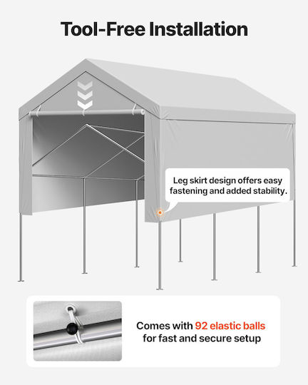 Vevor Portable Gray Awning Fabric with PU Coating 4x6m